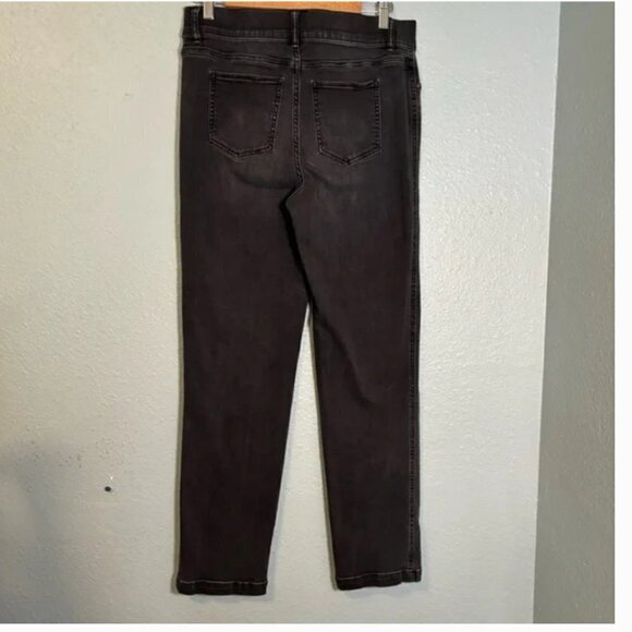 Spanx Straight Leg Jeans Washed Black size Large TALL - Picture 3 of 5